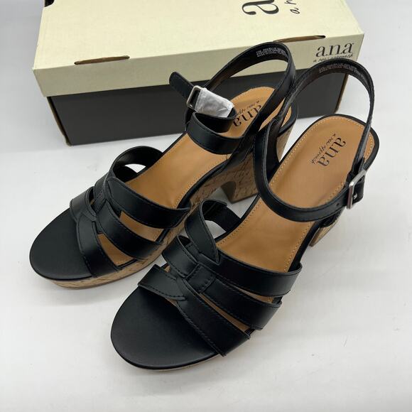 a.n.a Womens Billie Heeled Sandals Black Color Size 11M - Picture 4 of 15